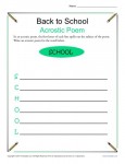 Free, Printable Back to School Acrostic Poem Activity