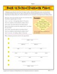 Back to School Diamante Poem Activity - Printable Worksheet for Elementary School