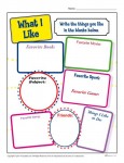 Printable Back to School Activity - What I Like