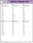 2nd grade spelling words