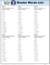 3rd Grade Master Spelling List