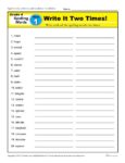 4th Grade Spelling Words - K12reader Weekly Lesson Week 1