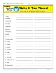 4th Grade Spelling Words - K12reader Weekly Lesson Week 16