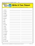 4th Grade Spelling Words - K12reader Weekly Lesson Week 21