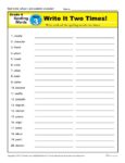 4th Grade Spelling Words - K12reader Weekly Lesson Week 3