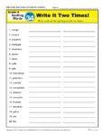 4th Grade Spelling Words - K12reader Weekly Lesson Week 34