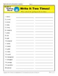 4th Grade Spelling Words - K12reader Weekly Lesson Week 4