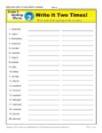 5th Grade Spelling Words - Lesson 2 of 36