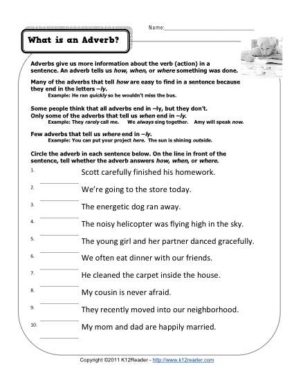 Adverb Worksheet - What is an Adverb?