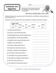 Parts of Speech Printable Activity - Antonyms are Opposites