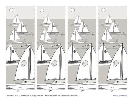 Printable Bookmarks for Kids - Boats