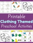 Clothing Themed Printable Activities for Preschool