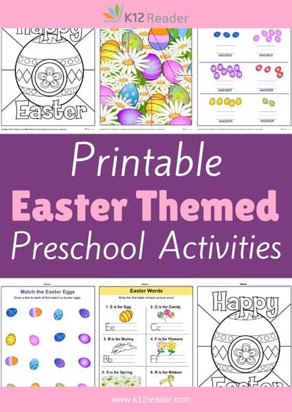 Easter Themed Printable Activities for Preschool
