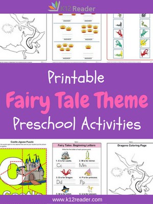 Fairy Tale Themed Printable Activities for Preschool