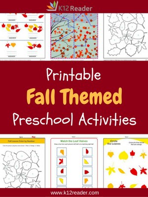 Fall Themed Printable Activities for Preschool