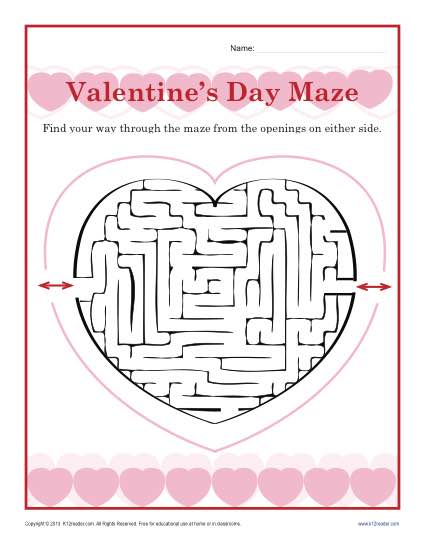 Valentine's Day Maze Activity