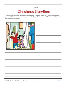 Christmas Worksheet Activity - Story Time Writing Prompt