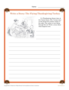 5th Grade Writing Worksheet - Write a Thanksgiving Story