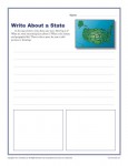 1st and 2nd Grade Writing Worksheet - Write About a State