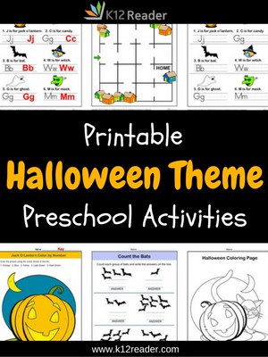 Halloween Themed Printable Activities for Preschool
