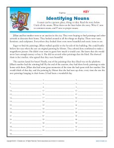Printable Abstract and Concrete Nouns Worksheet - Identifying Nouns