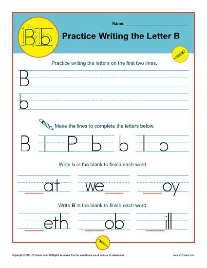 Handwriting Practice Activity - Letter B