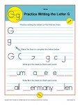 Handwriting Practice Sheet - Letter G