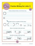 Handwriting Practice Worksheet - Letter O