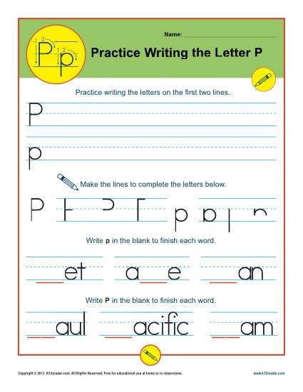 Handwriting Practice Worksheet - Letter P