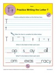 Handwriting Practice Worksheet - Letter T