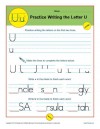 Practice Writing the Letter U