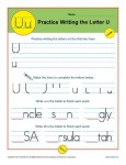 Handwriting Practice Activity - Letter U