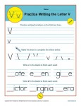 Handwriting Practice Sheet - Letter V