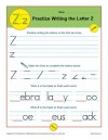 Practice Writing the Letter Z