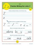 Handwriting Practice Activity - The Letter Z