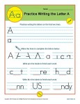 Handwriting Practice Worksheet - The Letter A