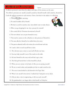 Free, Printable Reflexive Pronoun Activity!