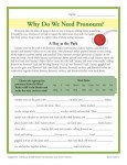 Printable Pronoun Activity - Why Do We Need Pronouns?