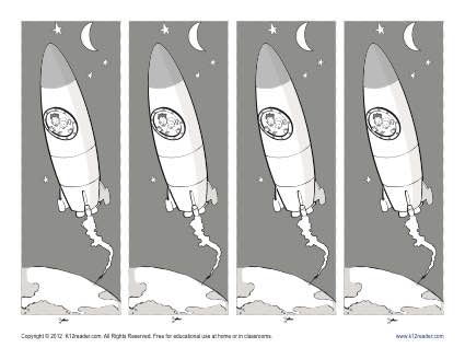 Printable Rocket Bookmark for Kids