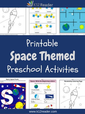 Space Themed Printable Activities for Preschool
