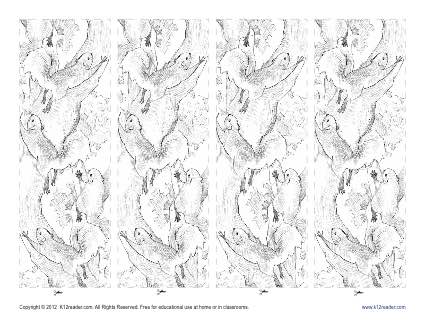 Printable Squirrel Bookmark for Kids