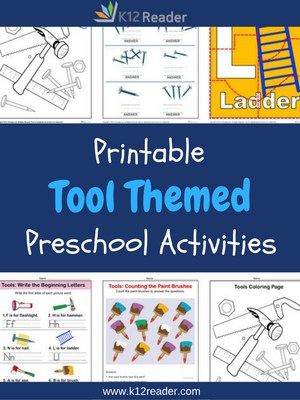 Tool Themed Printable Activities for Preschool