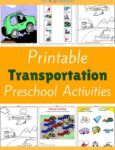Transportation Themed Printable Activities for Preschool