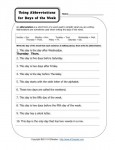 Using Abbreviations for Days of the Week - Free, Printable Abbreviation Worksheet
