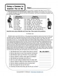 Using a Comma to Answer Yes or No - Free, Printable Worksheet Lesson Activity