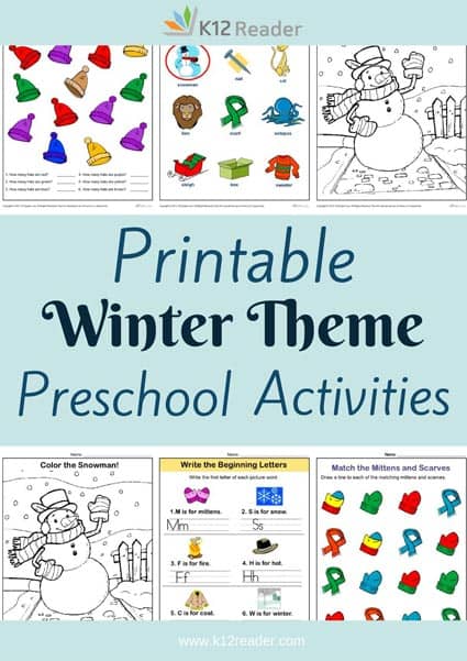 Winter Themed Printable Activities for Preschool