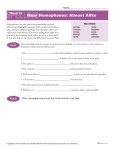 High School Spelling Words Worksheets - Week 22 - Near Homophones: Almost Alike