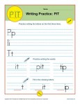 Handwriting Practice Sheet - P, I, T