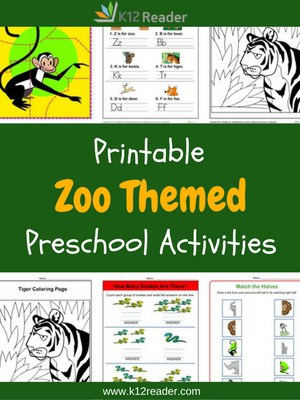 Zoo Themed Printable Activities for Preschool