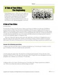 Reading Comprehension Worksheet - A Tale of Two Cities